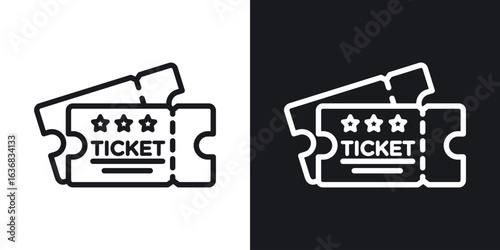 Ticket stub icon vector symbol in Line Art Style for Design, Presentation, Website or Apps Elements.