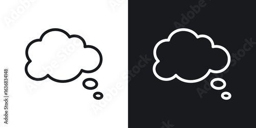 Think bubble icon vector symbol in Line Art Style for Design, Presentation, Website or Apps Elements.