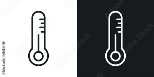 Thermometer icon vector symbol in Line Art Style for Design, Presentation, Website or Apps Elements.