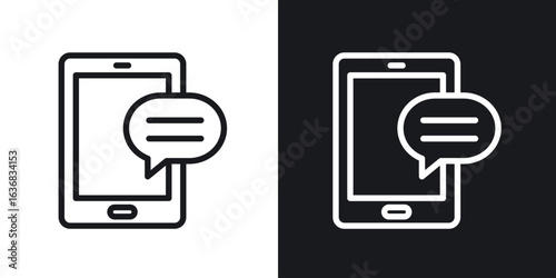 Text message icon vector symbol in Line Art Style for Design, Presentation, Website or Apps Elements.