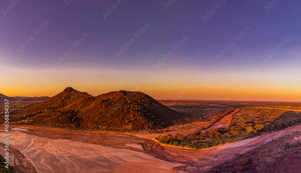 Fototapeta premium Kawalasee Kalase River seasonal river Lodwar Town Turkana County region Kenya Sunset Landscapes