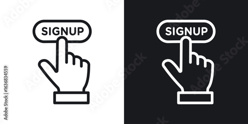 Sign up icon vector symbol in Line Art Style for Design, Presentation, Website or Apps Elements.