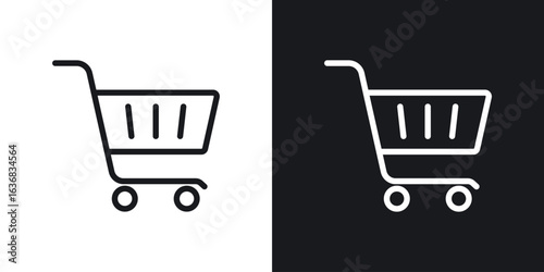 Shopping trolley icon vector symbol in Line Art Style for Design, Presentation, Website or Apps Elements.