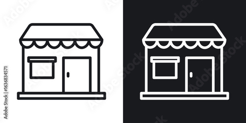 Shop icon vector symbol in Line Art Style for Design, Presentation, Website or Apps Elements.