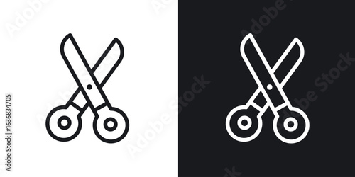 Scissors icon vector symbol in Line Art Style for Design, Presentation, Website or Apps Elements.
