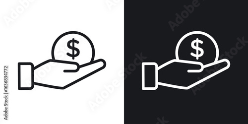 Savings icon vector symbol in Line Art Style for Design, Presentation, Website or Apps Elements.