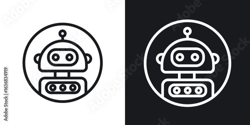 Robot icon vector symbol in Line Art Style for Design, Presentation, Website or Apps Elements.