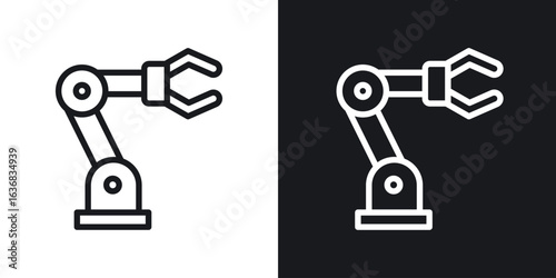 Robot arm icon vector symbol in Line Art Style for Design, Presentation, Website or Apps Elements.