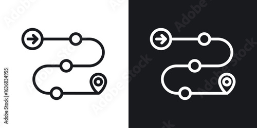 Roadmap icon vector symbol in Line Art Style for Design, Presentation, Website or Apps Elements.