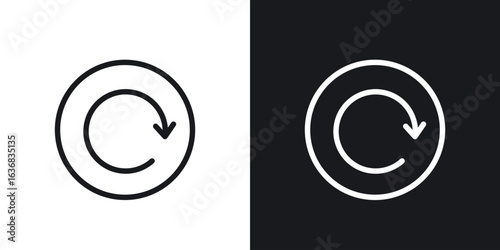 Refresh icon vector symbol in Line Art Style for Design, Presentation, Website or Apps Elements.