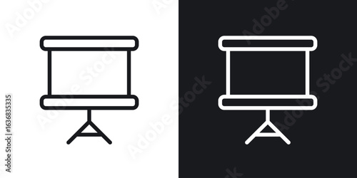 Presentation screen icon vector symbol in Line Art Style for Design, Presentation, Website or Apps Elements.