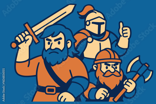 A set of humorous vector cartoon characters depicting Halloween monsters