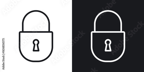 Lock closed icon vector symbol in Line Art Style for Design, Presentation, Website or Apps Elements.