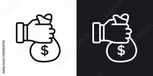 Investment icon vector symbol in Line Art Style for Design, Presentation, Website or Apps Elements.