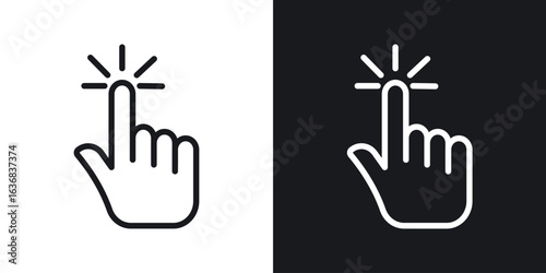 Hand click icon vector symbol in Line Art Style for Design, Presentation, Website or Apps Elements.