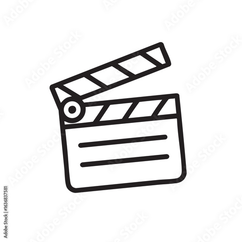 title A simple black and white line drawing of a film clapboard keywords film clapboard movie production cinema cinematography video production filming