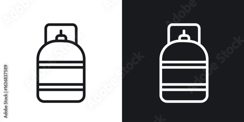 Gas cylinders icon vector symbol in Line Art Style for Design, Presentation, Website or Apps Elements.