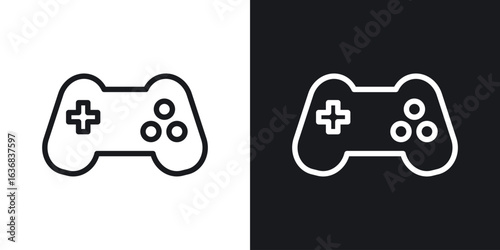 Game controller icon vector symbol in Line Art Style for Design, Presentation, Website or Apps Elements.