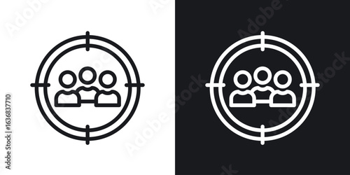 Focus group icon vector symbol in Line Art Style for Design, Presentation, Website or Apps Elements.