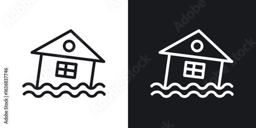 Flood icon vector symbol in Line Art Style for Design, Presentation, Website or Apps Elements.