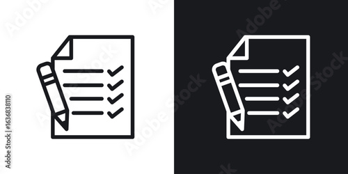 Exam icon vector symbol in Line Art Style for Design, Presentation, Website or Apps Elements.
