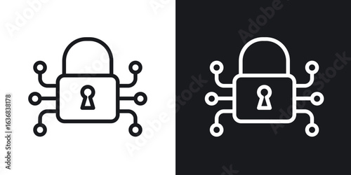 Encryption icon vector symbol in Line Art Style for Design, Presentation, Website or Apps Elements.
