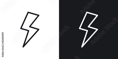 Electricity icon vector symbol in Line Art Style for Design, Presentation, Website or Apps Elements.