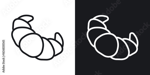 Croissant icon vector symbol in Line Art Style for Design, Presentation, Website or Apps Elements.
