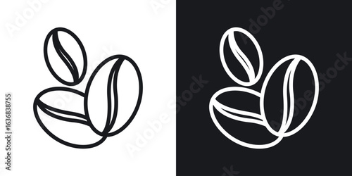 Coffee Bean icon vector symbol in Line Art Style for Design, Presentation, Website or Apps Elements.