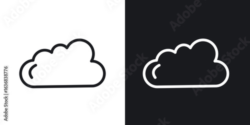 Cloud icon vector symbol in Line Art Style for Design, Presentation, Website or Apps Elements.