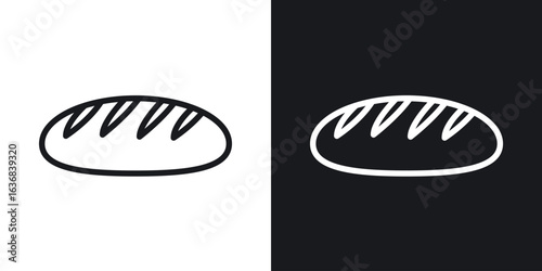 Bread loaf icon vector symbol in Line Art Style for Design, Presentation, Website or Apps Elements.
