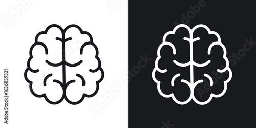 Brain icon vector symbol in Line Art Style for Design, Presentation, Website or Apps Elements.