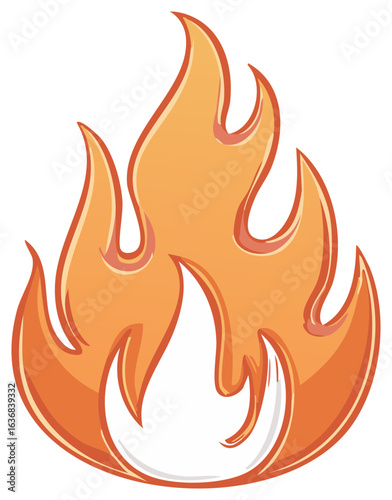 Stylized Flame Icon with Orange and Yellow Gradients