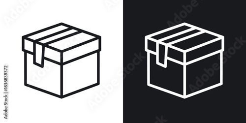 Box icon vector symbol in Line Art Style for Design, Presentation, Website or Apps Elements.