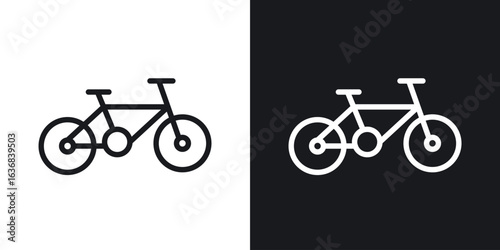 Bicycle icon vector symbol in Line Art Style for Design, Presentation, Website or Apps Elements.