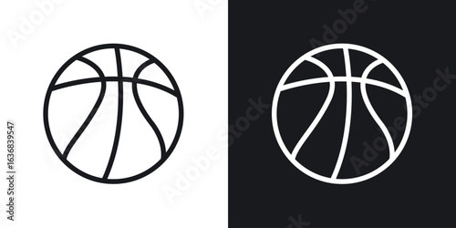 Basketball icon vector symbol in Line Art Style for Design, Presentation, Website or Apps Elements.