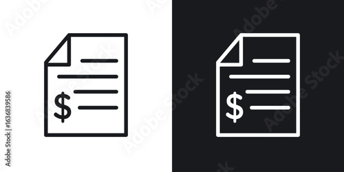 Bank statement icon vector symbol in Line Art Style for Design, Presentation, Website or Apps Elements.