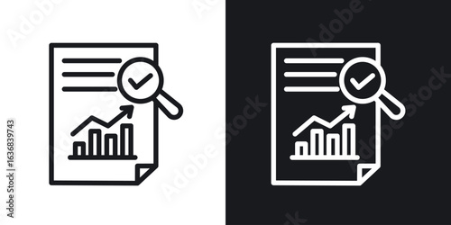 Analytics report icon vector symbol in Line Art Style for Design, Presentation, Website or Apps Elements.