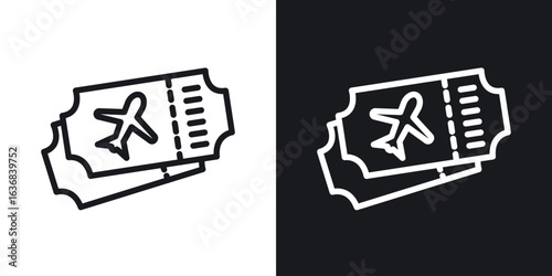 Airline ticket icon vector symbol in Line Art Style for Design, Presentation, Website or Apps Elements.