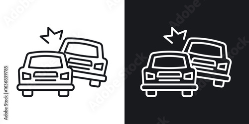 Accident icon vector symbol in Line Art Style for Design, Presentation, Website or Apps Elements.