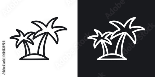 Palm tree icon vector symbol in Line Art Style for Design, Presentation, Website or Apps Elements.
