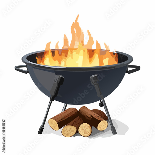 Runde Feuerschale aus Gusseisen