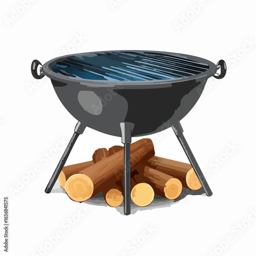 Runde Feuerschale aus Gusseisen