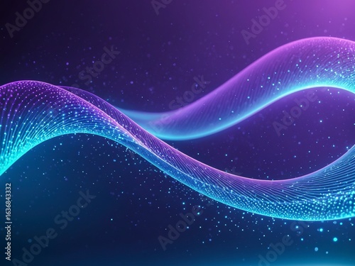 Seamless abstract gradient particle waves with soft glowing light and bokeh effects, representing technology, AI, science, and engineering in a dynamic, high-resolution 4K style.
