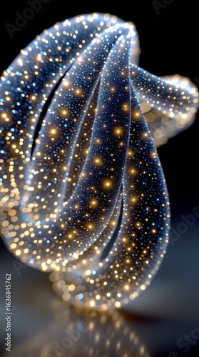 a Möbius strip consisting of light, luminous, star-like magical particles