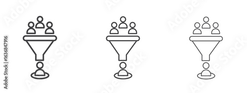 sales conversion icon vector Graphics. Black thin lines icons