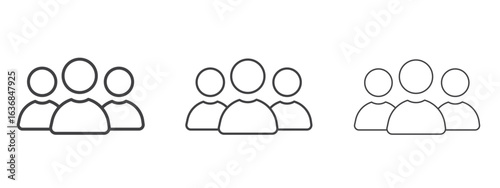people icon vector Graphics. Black thin lines icons