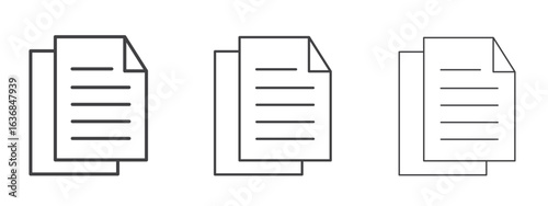 papers icon vector Graphics. Black thin lines icons