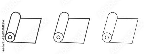 Yoga mat icon vector Graphics. Black thin lines icons