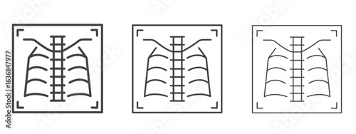 X-ray scan icon vector Graphics. Black thin lines icons